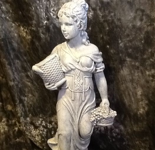 Concrete Vineyard Girl Statue